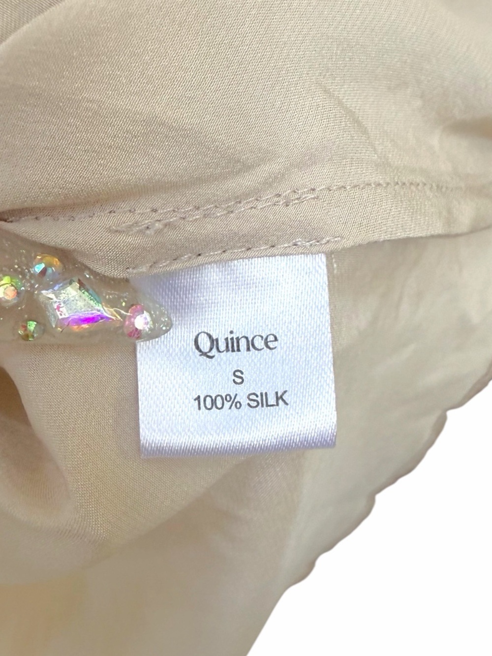 Quince Skirt Women Champagne Silk Midi Slip Minimalist Solid Size S - Picture 6 of 12